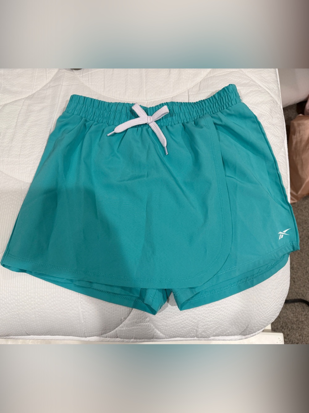 Reebok Teal girls Athletic Skort with White Drawstring
